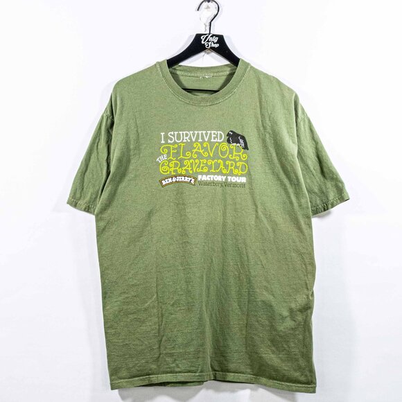 Ben & Jerry's Flavor Graveyard Tour T-Shirt 2004 Large Y2K Retro Ice Cream - Picture 1 of 8